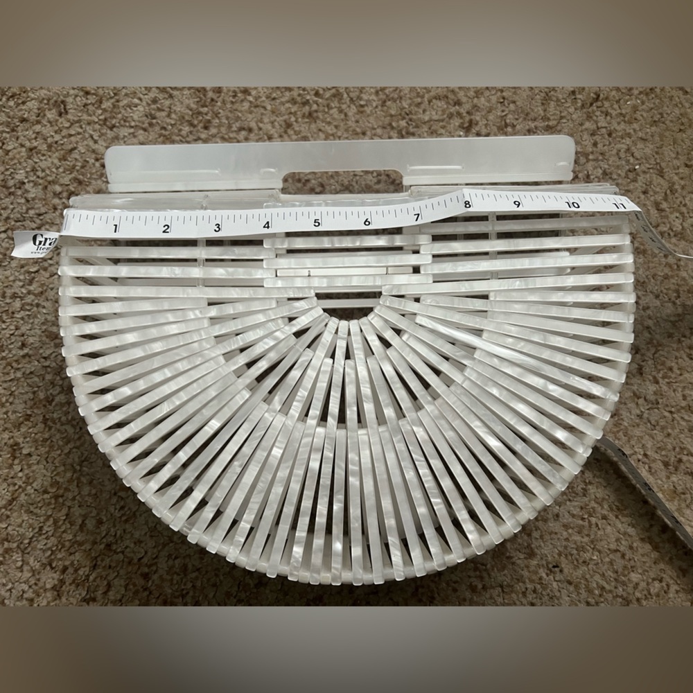 Pearl White Acrylic Top Handle Bag - Picture 5 of 7